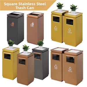 MLZH | Commercial Stainless Steel Trash Bin and Ashtray