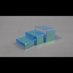 ชุดชั้นอะคริลิคสีรุ้ง U ทรง สำหรับรูปตุ๊กตาแฟชั่นและฟิกเกอร์ ขนาดกลาง พร้อมสติกเกอร์ติดผนัง