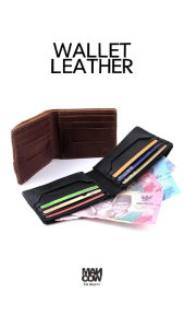 Mancow Wallet - Dompet Lipat Asli Hitam Cokelat Crazy Horse Pria Wanita 100% Kulit Asli
