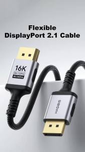 Hagibis | Hagibis 80Gbps DisplayPort Cable 2.1 VESA Certified DP2.1 16K High Refresh Rate 240/540Hz Computer to Monitor Cord HDR Gaming PC