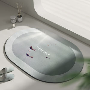 Absorbent Silicon Dendroid Mat Quick Dry Bathroom Door Mat Anti Slip Home Decorative Floor Mat Natural Rubber Machine Knitted