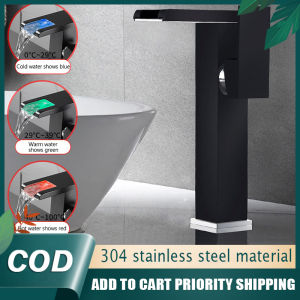 GUGA Bathroom Faucet: 304 Stainless Steel, LED, and Black Painted Options