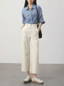 HIPPIE MISS | Retro White Ankle Length Flare Jeans Small Women