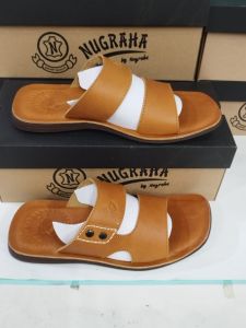sandal kulit pria terbaru sandal full kulit dengan alasnya dilapisi kulit