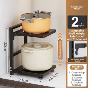 Adjustable Multi-level Pot and Pan Organizer Shelf