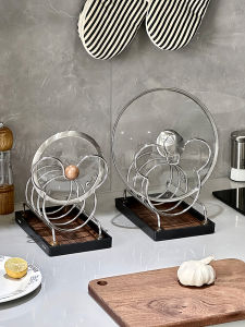 Stainless Steel Kitchen Pot Lid Holder Cutting Board Stand Drainage Storage Rack Knife Board Support Cooking Utensils Organizer