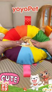 yoyopet : ของเล่นหมา ของเล่น จานร่อน ของเล่นสัตว์เลี้ยง มีกระดิ่ง มีเสียง สายรุ้ง สีสันสดใส