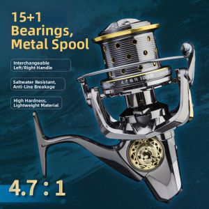 Full Metal Gapless Saltwater Resistant Fishing Reel 16 Axis