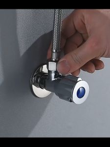 Full Copper Triangle Valve Into Two Out 4 - Point Water Valve Thickness And Cooling And Hot Faucet 304 Stainless Steel Corner Valve