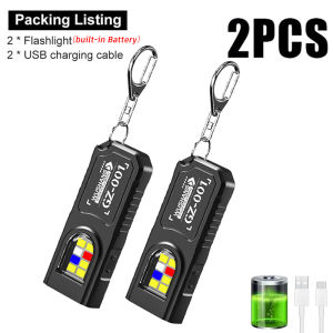 Portable Keychain LED COB Flashlight USB Rechargeable Torch with Pen Clip Powerful Mini Outdoor Working Lantern with Magnetic
