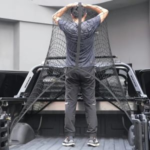 Universal Truck Bed Net Elastic Cargo Mesh Polyester Tailgate Organizer Multi Purpose Light Load Secure Transport Easy Install