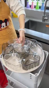 Rotating Sink Drain Racks Wall Mounted Bathroom Suction Cup Corner Shelf Storage Basket