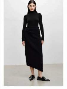 Irregular Slimming Design Black Half Skirt