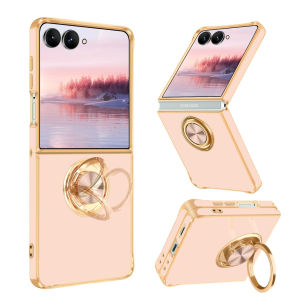 Ốp Điện Thoại Mạ Sang Trọng Có Giá Đỡ Nhẫn Cho Samsung Z Flip 8/7/FE/6/5 Vỏ Túi Khí Chống Sốc Chống Trầy Xước Chống Bụi Chống Trượt Cho Nam Và Nữ