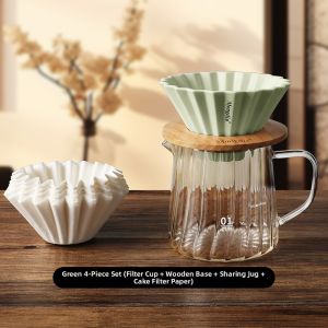 MONGDIO | Hand Drip V60 Ceramic Coffee Filter Cup Set
