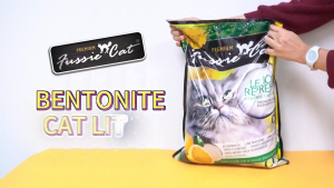Fussie Cat Scoopable Bentonite Clumping Cat Litter Superior Odor Control / Activated Charcoal 10L Pasir Kucing