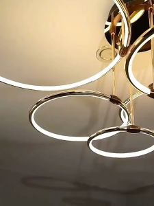 New Modern Chandeliers for Living Room Indoor Lighting Nordic Atmosphere Dining Room Bedroom Rings Ceiling Lamps Lustre Fixture