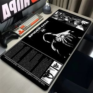 แผ่นรองเมาส์แล็ปท็อปอุปกรณ์เสริมสําหรับเล่นเกมHD MousepadสีดําและสีขาวS-spider Manแป้นพิมพ์Pad PCอะนิเมะM-marvel Coolโต๊ะแผ่นรองเม้าส์