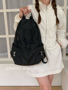 Original Design Commuter Backpack Womens Casual Style Nylon Material Youth Pure Color Soft Handle Double Shoulder Bag