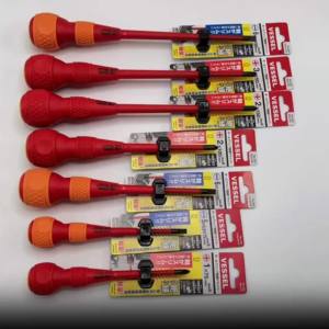 VESSEL Ball Grip Insulated Screwdriver 1Pcs Japan 1000v Insulating Electrician Slotted& Phillips Screwdriver NO.200 Series