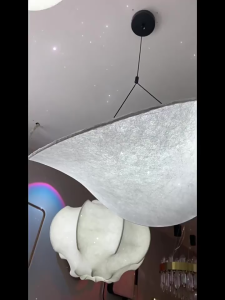 Japanese Silk Pendant Light Wabi-Sabi Style Bedroom/Living Room Chandelier Minimalist Kitchen Bar Counter Chandelier Ceiling Lights Modern Dining Light Creative Cafe Decorative Hanging Light