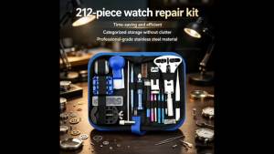 212 Pcs Watch Repair Tool Kit Watch Strap Remover Battery Cover Holder Watch Band Remover for Watch Maintenance Jewelry Repair