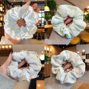 Salted Caramel Blue Hair Ties Korean Style Fairy Fresh Butterfly Knot Large Bow Hair Bands for All Hair Types And Occasions