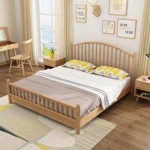 Real Wood Modern Simple Bed for Master Bedroom