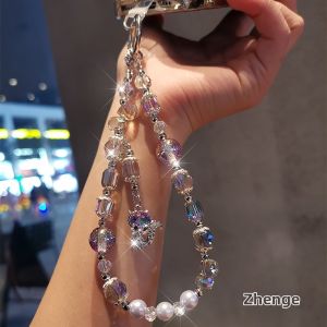 ZHENGEGE | Fashion Crystal Phone Chain Bracelet Anti-lost