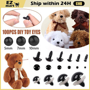 【Fast Shipping】 100pcs 5/7/10mm Plastic Stuffed Toys Safety Eyes Handmade Plush Dolls Accessories for Amigurumi or Crochet Bear Doll Animal Puppet Making Plush Eyes Kit