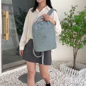 Tas Ransel Wanita Colorful Fox 3010 Tas Nilon Tahan Air Desain Korea Tas Remaja