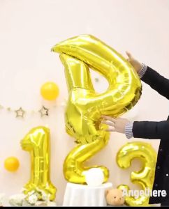 16 inches Number balloons gold/sliver 16inches