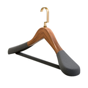 FAJIENUO | Broad-shoulder Velvet Covered Wooden Hanger