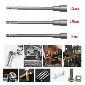 3Pcs Soket Kunci Pas Ekstension Panjang 150mm Adaptor Socket Mata Kunci Shock 8mm 10mm 12mm