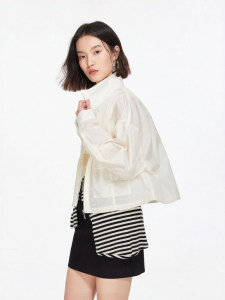 Vero Moda | Pure Color Stand-up Collar Drop Shoulder Loose Short Jacket