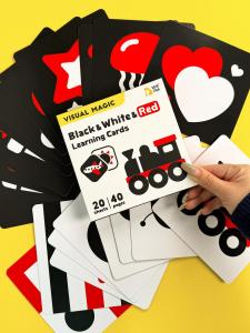 BEAR TALE Visual Magic Flash Cards Black White Red Learning Cards Baby Educational Toys  Double Sided Cognitive Flash Puzzle Large Size