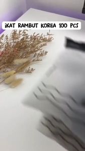 Ikat Rambut Korea Warna Warni Karet Elastis Polos Free Tas Pouch Scrunchie Aksesoris HARGA TERMURAH PROMO !!!