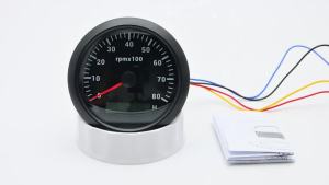 RYSJM | 3000 4000 6000 8000 RPM 85mm Car Boat Tacho Sensor Marine Tacho Meter with LCD Hourmeter Boat Tachometer 12V/24V 7 Colors