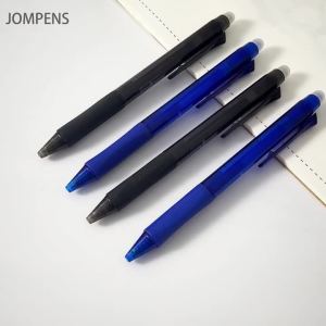 Creative Large Capacity Press Erasable Gel Pens Set 0.5mm Black/Blue Washable Handle Erasable Magic Refills for Office Writing