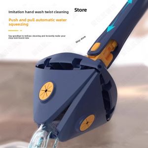 MONLEYTA | Automatic Triangle Mop German Design No Hand Wash Needed For Cleaning Dust Off Ceiling Stretchable Handle Ultra Fine Fiber Cloth