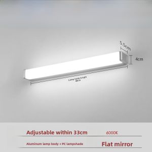 Simple Adjustable Distance Bathroom LED Mirror Light No Drilling Required Makeup Washing Table Lamp Wall Art Lighting