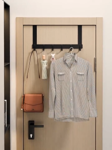 Drill-Free Over Door Wall Hook Rack Aluminum Coat Hat Bag Clothes Hanger Bedroom Bathroom Organizer