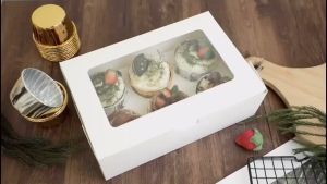 2//4/6/12 Holes Cavity Cupcake Muffin Box Egg Tart Kotak Kuih Transparent Plain Cup Cake Flexi Cavity Food Storage 蛋挞盒