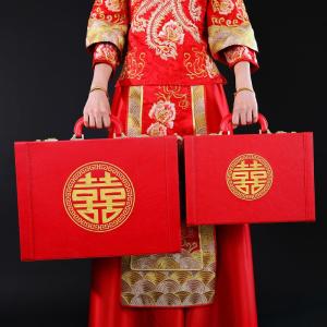 Embroidered Wedding Engagement Gift Box High-End Cash Engagement Box Password Box Bridal Price Box Dowry Engagement Box