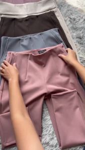 กางเกงผ้าโรเชฟแบบขอบ 3 นิ้ว 9 ส่วนเก็บทรงสวย