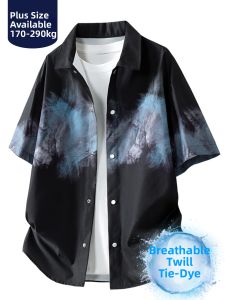 BINHANG | Oversized Mens Short Sleeve Shirt Breathable and Versatile