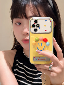 Yellow Smiley Face Full Cover Protection Phone Case for Honor 500 pro V40 Mate70 Creative Cartoon Design Anti-Fall Silicone Shell
