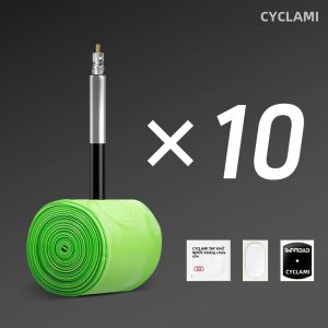 10 Chiếc Ruột Xe Đạp Siêu Nhẹ TPU Van Presta Dành Cho Xe Đạp Đường Trường Xe Đạp Địa Hình 700C Phụ Kiện Lốp Xe Đạp 29 Inch Kích Thước 32C-47C