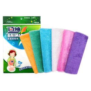 Thickened Bamboo Fiber Dishcloth Oil Resistant Kitchen Special Use Absorbent No Shedding Easy to Clean Household Dish Towel