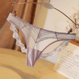 กางเกงจีสตริงระดับไฮเอนด์นุ่มเซ็กซี่ใส่ในชีวิตประจำวันสำหรับผู้หญิงลูกไม้โปร่งใสยืดหยุ่นไร้รอยต่อไซส์ใหญ่ใส่สบาย